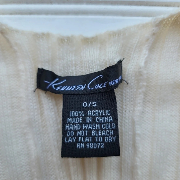 Kenneth Cole New York Women Beige Tan Poncho Open Front Cardigan Acrylic OS - Picture 2 of 11